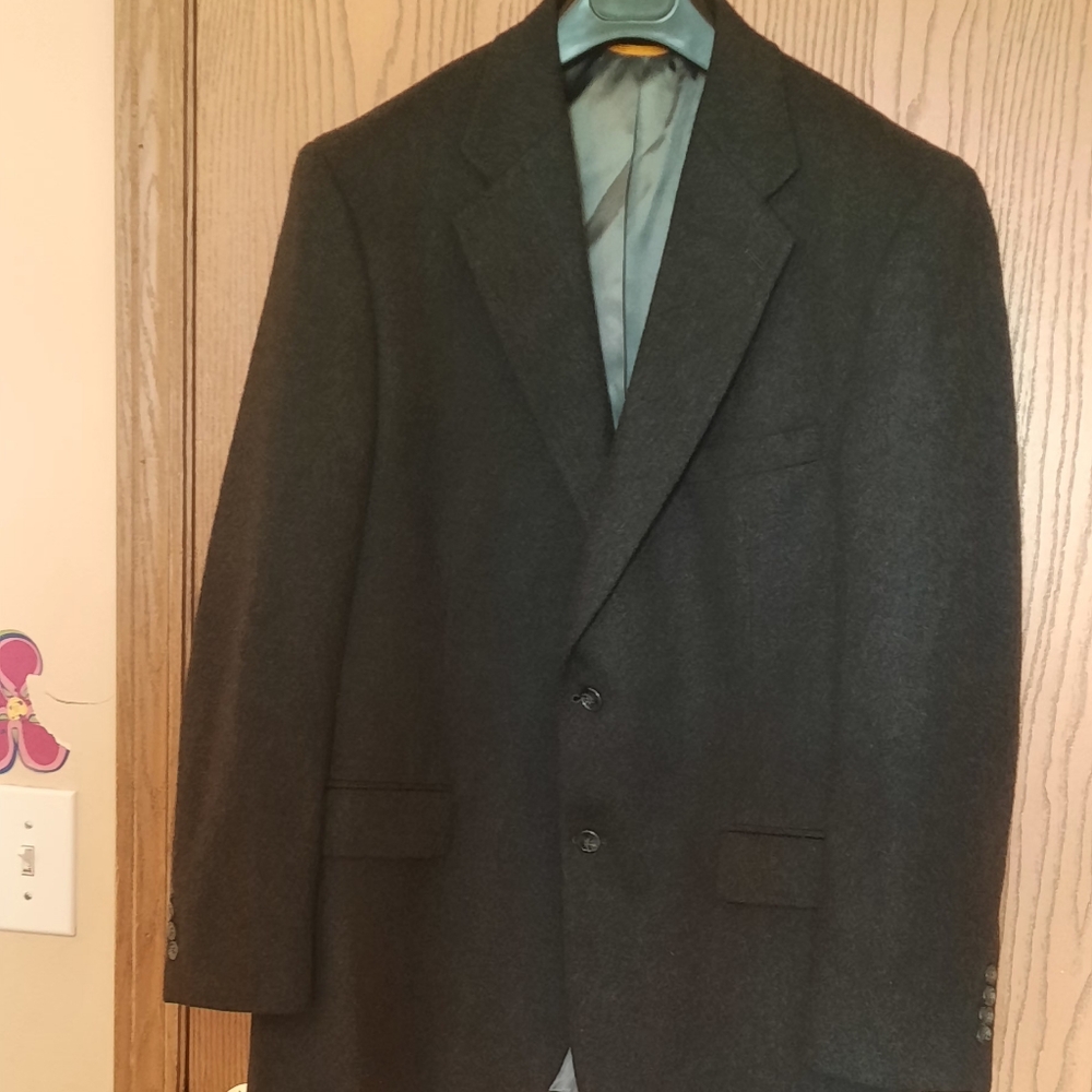 Bill Blass Mens 100%Cashmere Charcoal Gray Blazer Size 42 Regular - Picture 3 of 12